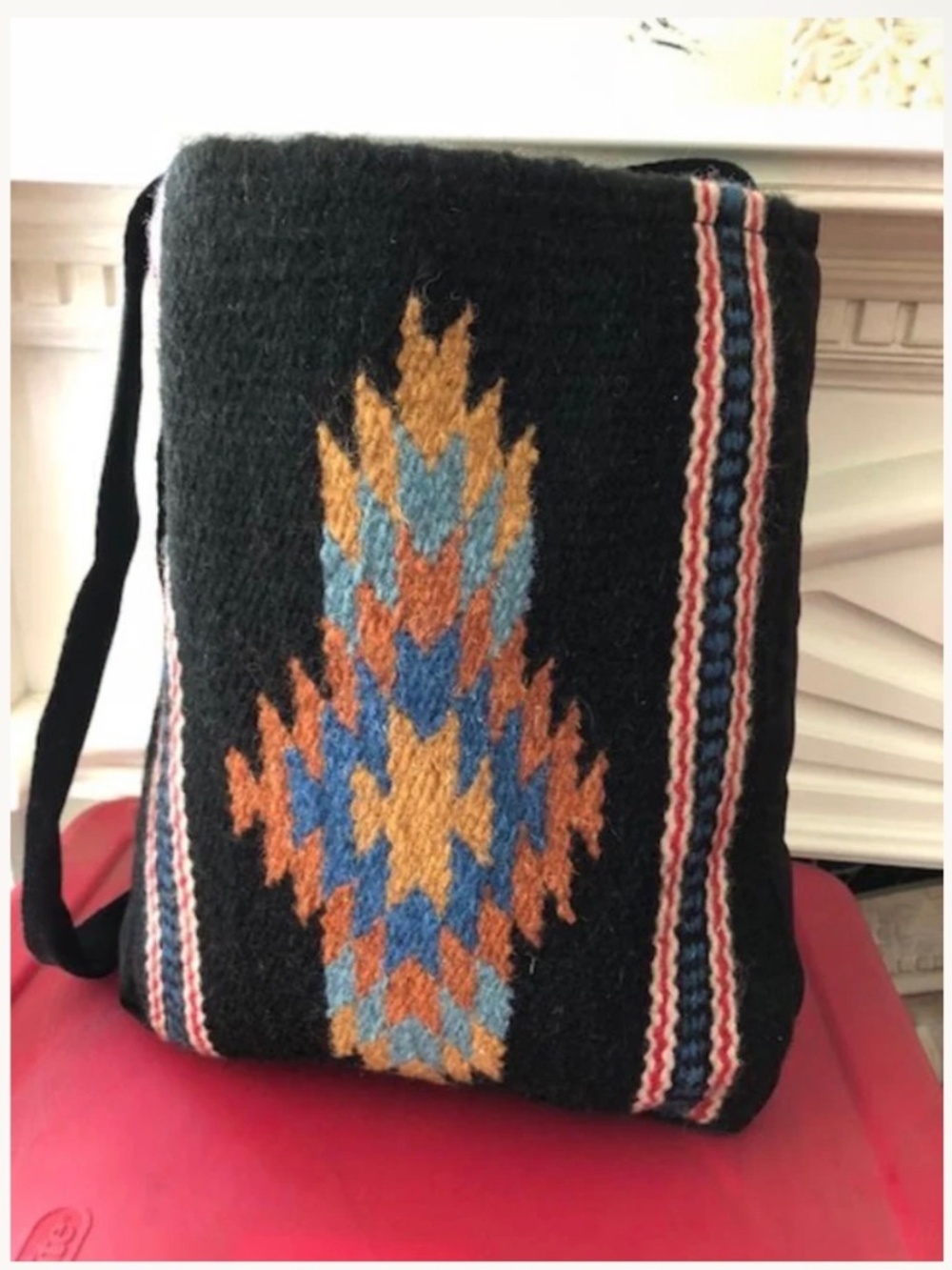 Wool Mexican Blanket Purse, Boho Bag, Shoulder Bag, Red ,black, blue,tan,teal,In